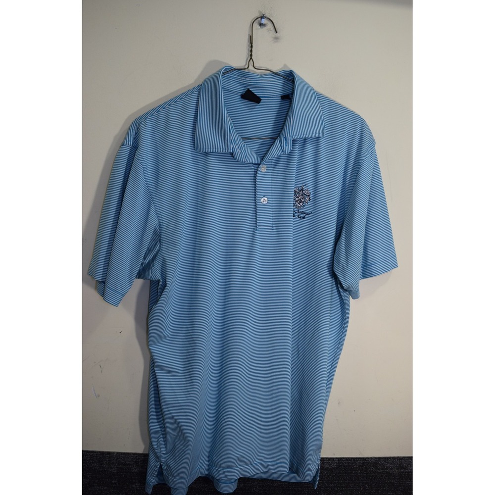 Dunning Golf Polo Shirt MENS L Tall Striped Trump National Colts Neck FLAW